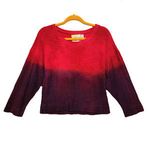 Long sleeve crew neck sweater maroon purple extra small